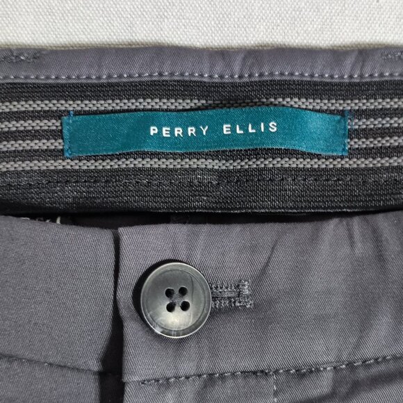NWT Perry Ellis cargo pants men's size 30X32 grey colour slim fit flex stretch - Picture 7 of 13